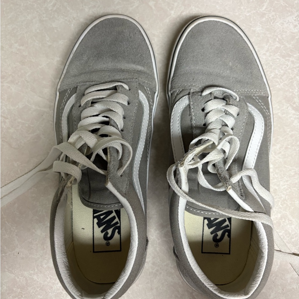 Vans Cream and Gray Sneakers